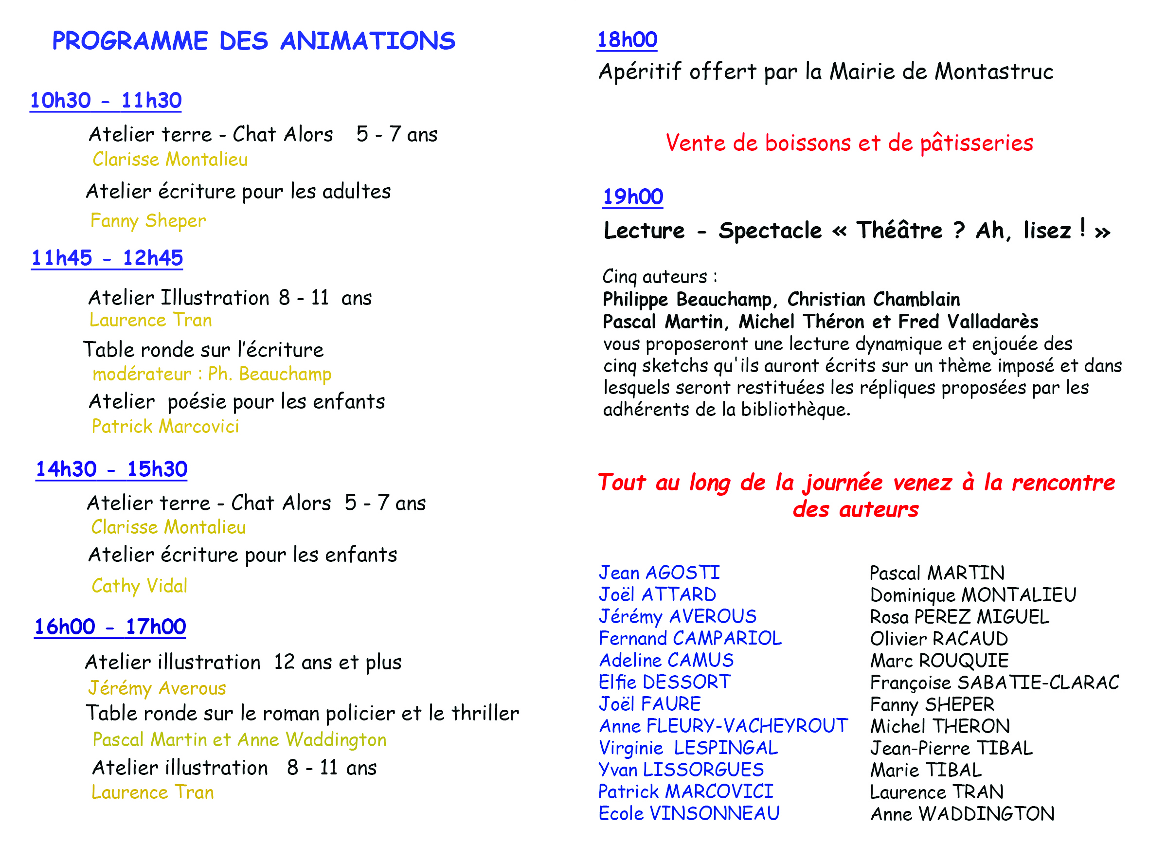 Flyer salon du livre verso